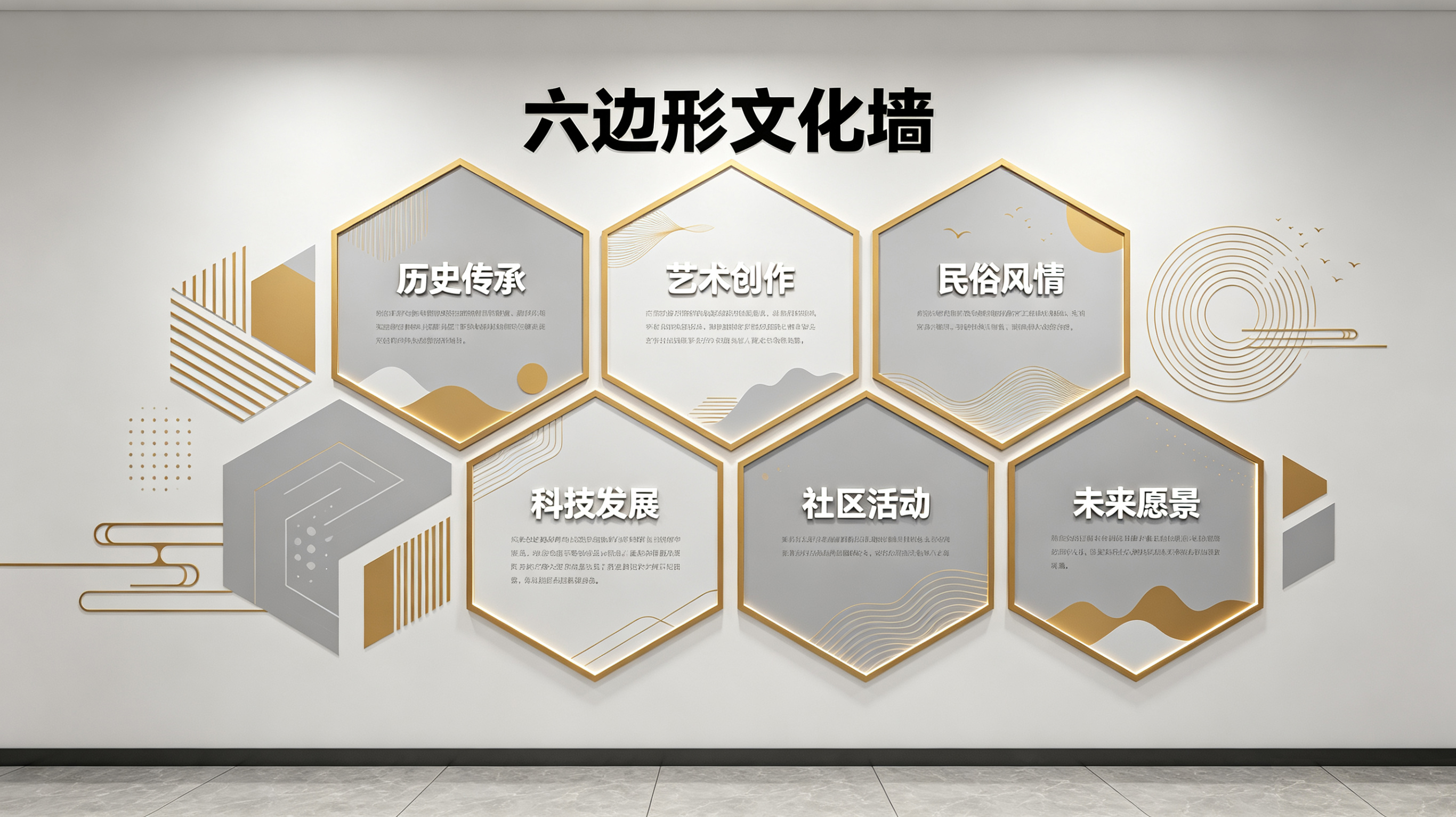  霞浦企业文化墙 | 六边形信息美学